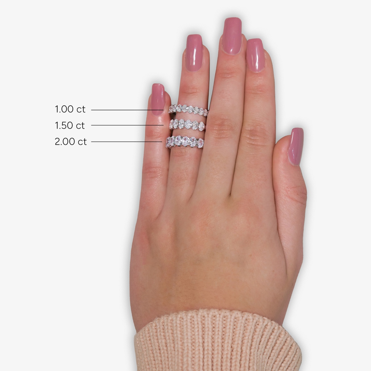 Additional Image 2 for  3 ctw Oval Lab Grown Diamond  Wedding Band